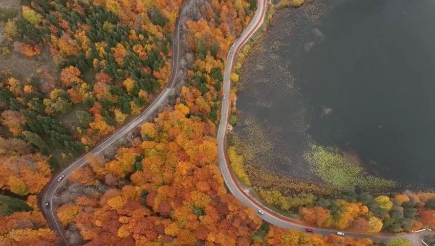 Abant'ta sonbahar şöleni! Göl girişinde kilometrelerce kuyruk oluştu