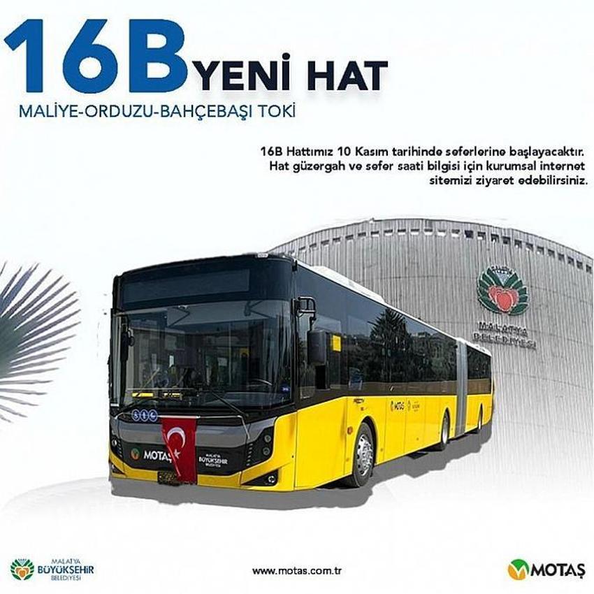 Malatya'da yeni hat 10 Kasım'da başlıyor! MOTAŞ sefer saatlerini açıkladı