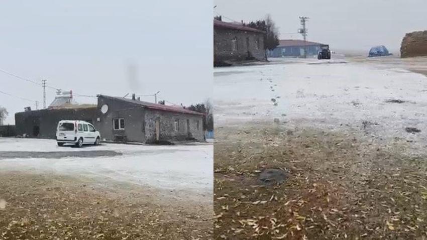 Kars'ta ilk kar yağdı! Her yer beyaza büründü