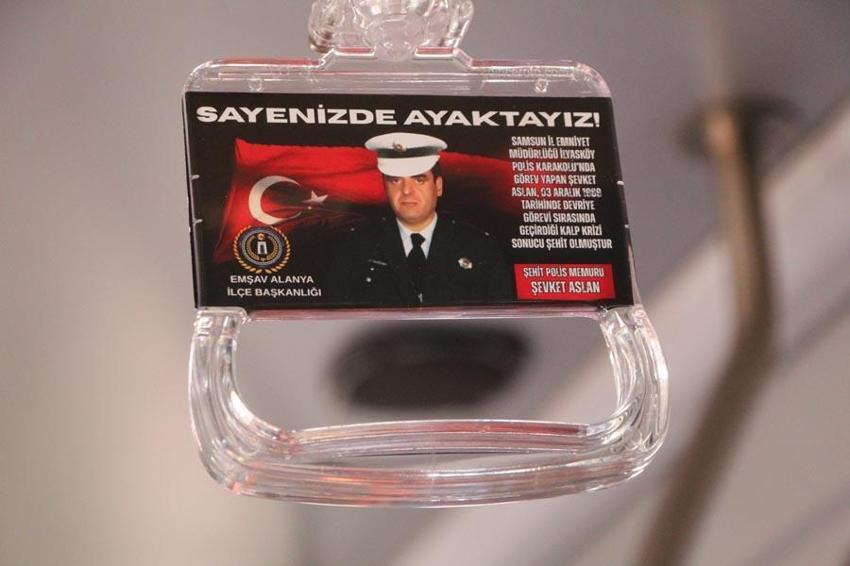 Antalya Alanya'da şehitlerin ismi halk otobüslerinde yaşatılıyor