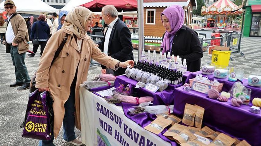 Samsun’da kadına yönelik şiddete karşı anlamlı etkinlik: Kadın emeği sergilendi