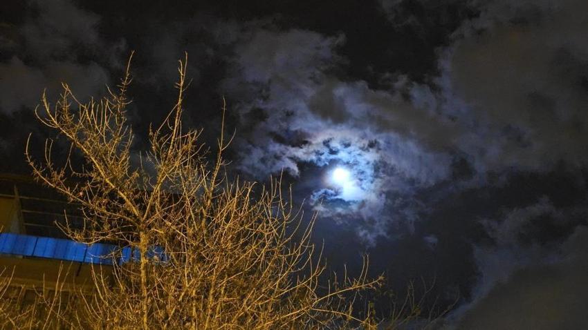 Kayseri'de gökyüzünde belirdi: Gören hayran oldu