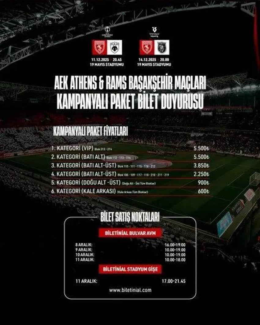Samsunspor'da AEK Atina maçı öncesi kampanya! 600 TL'den satışa çıktı