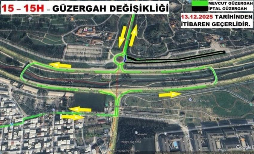 Bursa'da bugün değişti: BURULAŞ 3 otobüs hattı için güzergah güncelledi