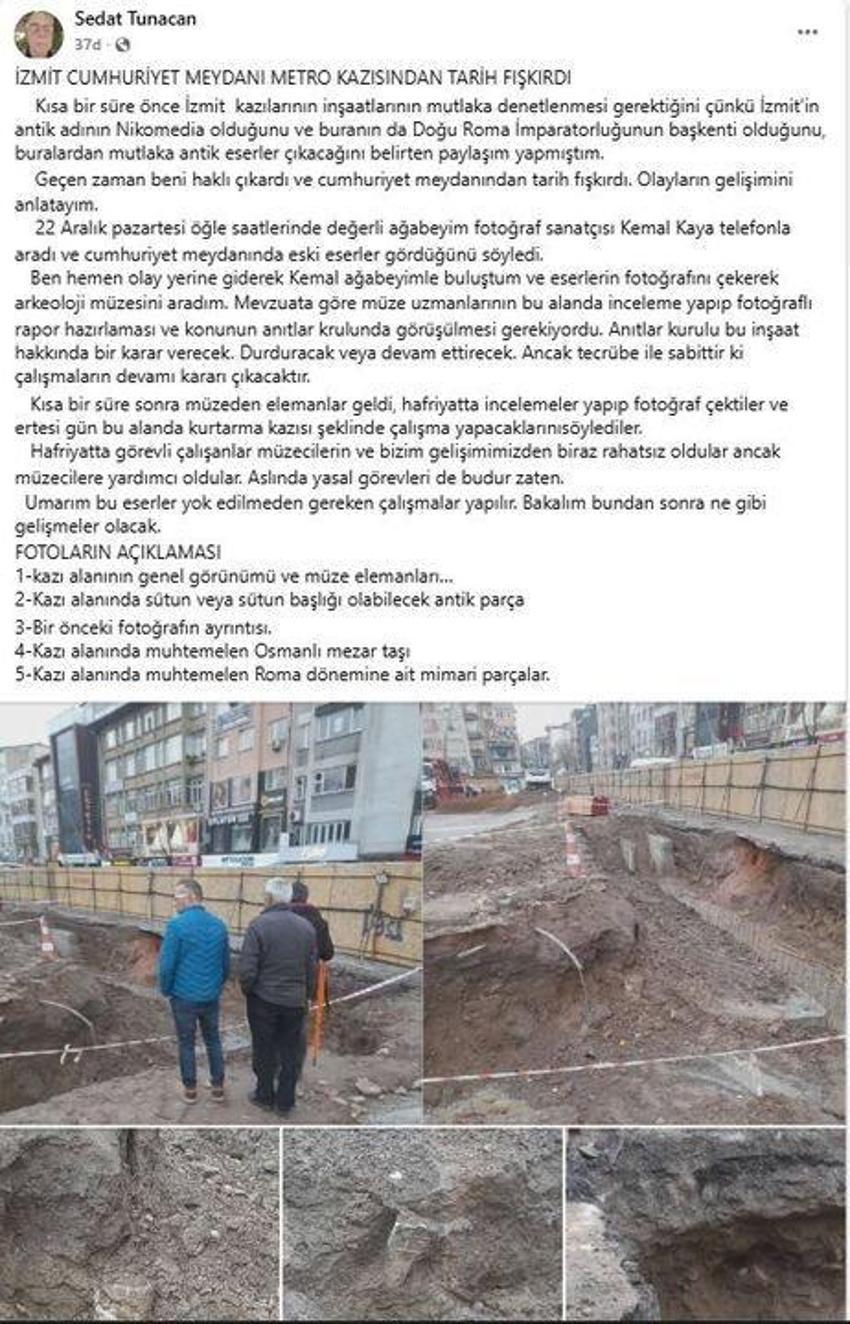 Kocaeli'deki tarihi keşfi diş hekimi duyurdu! Metro durağında bulundu