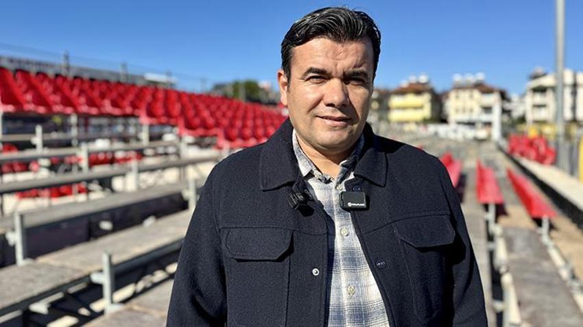 Fethiye İlçe Stadı'nda Galatasaray maçı hazırlığı devam ediyor! 3 bin kişilik portatif tribün kuruluyor