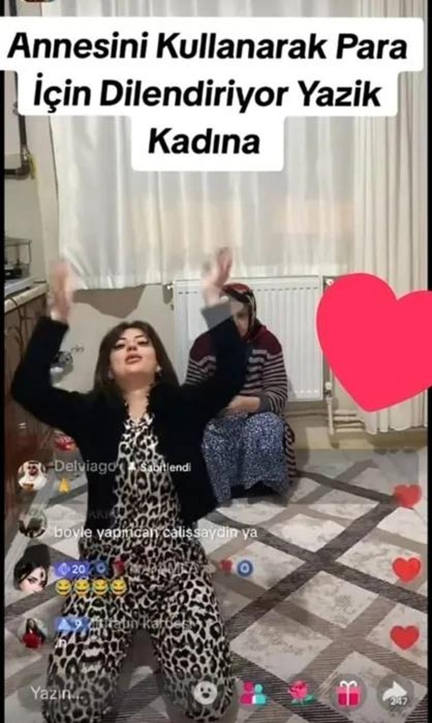 Annesini canlı yayında kullanıp para topluyor! TikTok'ta yürek sızlatan yaşlı istismarı