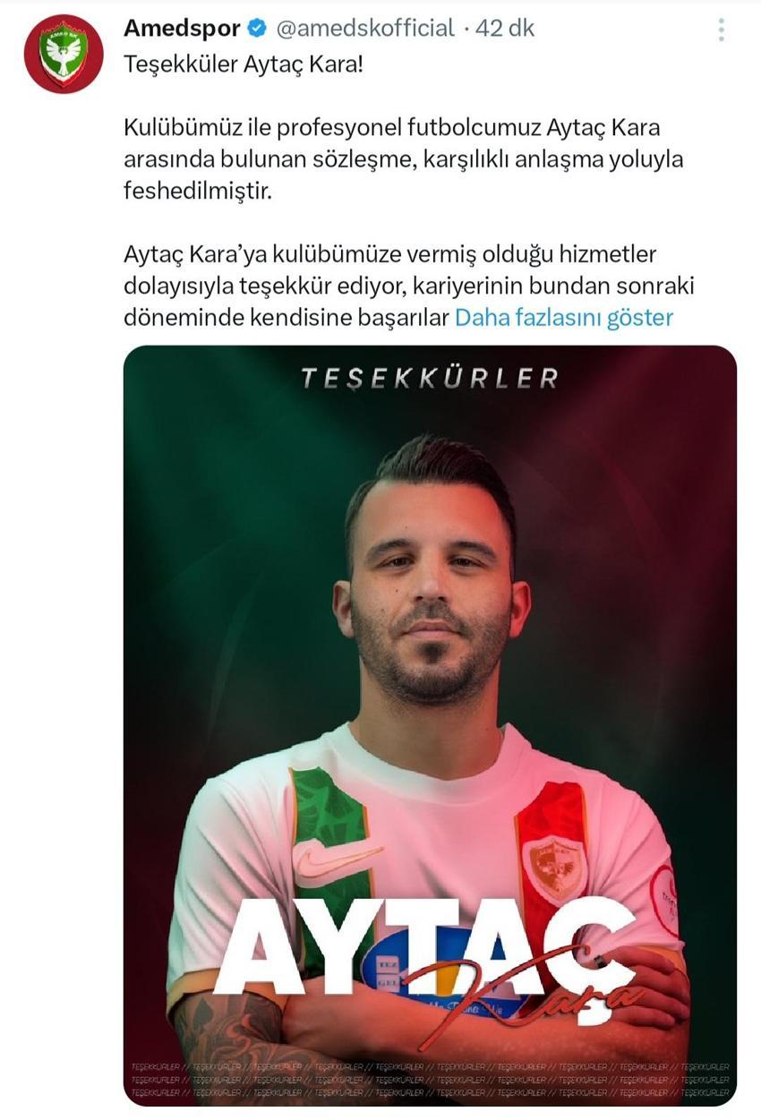 Amedspor ayrılığı resmen duyurdu! Büyük umutlarla transfer edilmişti