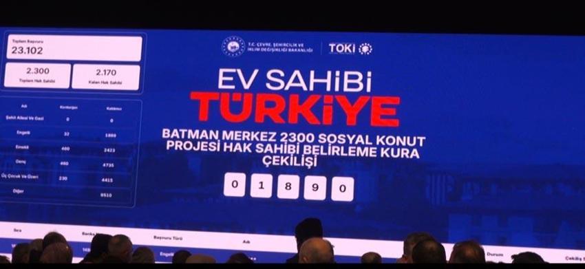 Yüzyılın Konut Projesi'nde kura çekimleri: Batman’da 3 bin 810 konutun hak sahipleri belirlendi