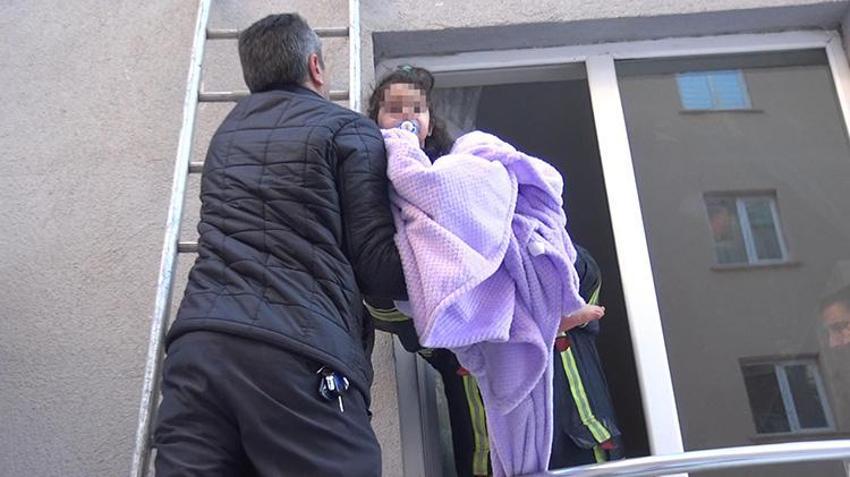 Erzurum'da korku dolu dakikalar! Evde yalnız bırakılan bebeğin ağlama sesini duyan koştu