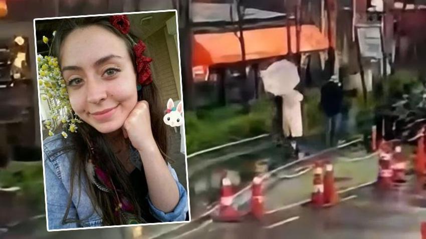 Beyoğlu'nda devrilen tabelanın altında kalan genç kadın yaşam mücadelesi veriyor! O anlar an be an kamerada