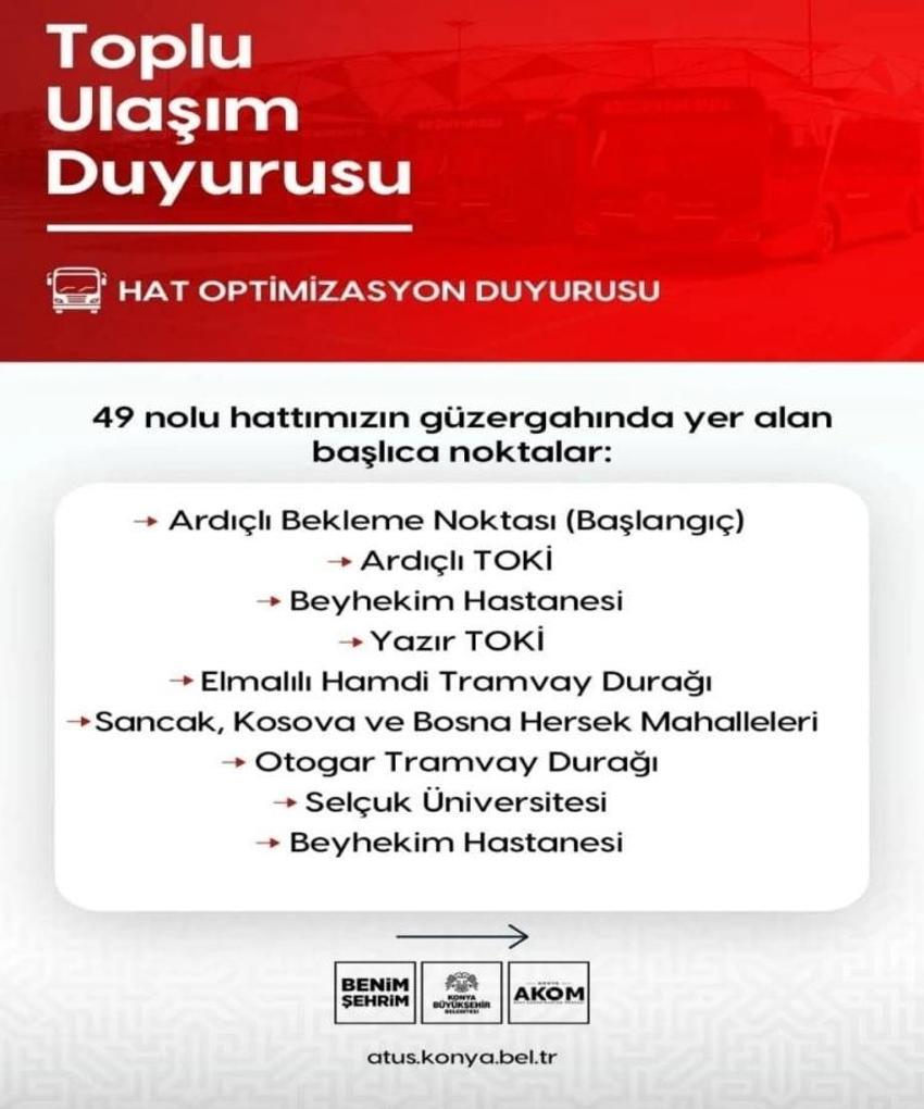 Konya’da toplu ulaşıma yeni hat! Bu tarihte başlıyor