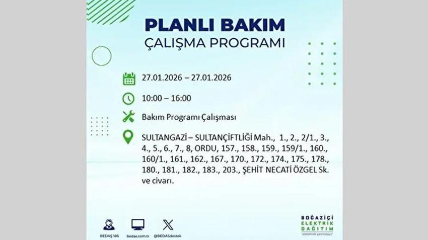 İstanbul Avrupa Yakası 27 Ocak Elektrik Kesintisi Listesi! Boğaziçi Elektrik Dağıtım (BEDAŞ) ilçe ilçe elektrik kesintisi yaşanacak noktaları açıkladı
