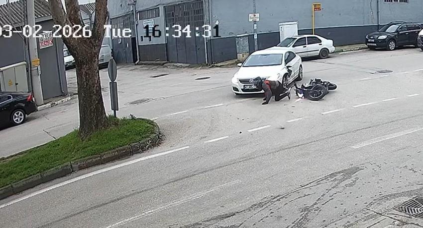 Bursa'da çarpıştığı yaralı motosiklet sürücüsüne yardım etmek yerine otomobilindeki hasarı kontrol etti