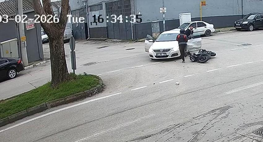 Bursa'da çarpıştığı yaralı motosiklet sürücüsüne yardım etmek yerine otomobilindeki hasarı kontrol etti