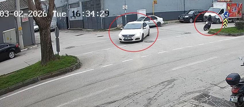 Bursa'da çarpıştığı yaralı motosiklet sürücüsüne yardım etmek yerine otomobilindeki hasarı kontrol etti