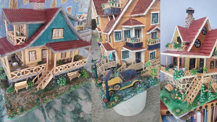 Çöpe gidecek malzemeleri sanat eserine dönüştürüyor! Kazancıyla çocukların eğitimine katkı sağlıyor