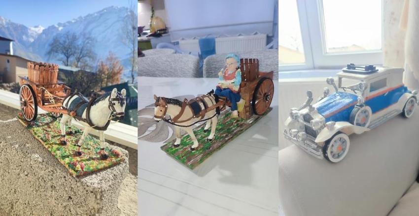 Çöpe gidecek malzemeleri sanat eserine dönüştürüyor! Kazancıyla çocukların eğitimine katkı sağlıyor