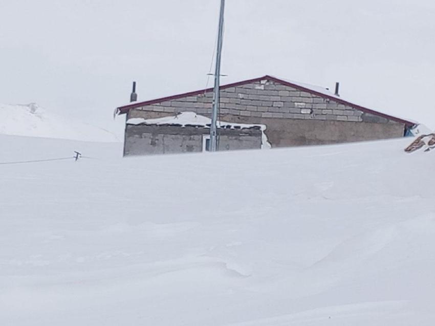 Ağrı Taşlıçay'da evler kar kütlelerinin arasında adeta kayboldu
