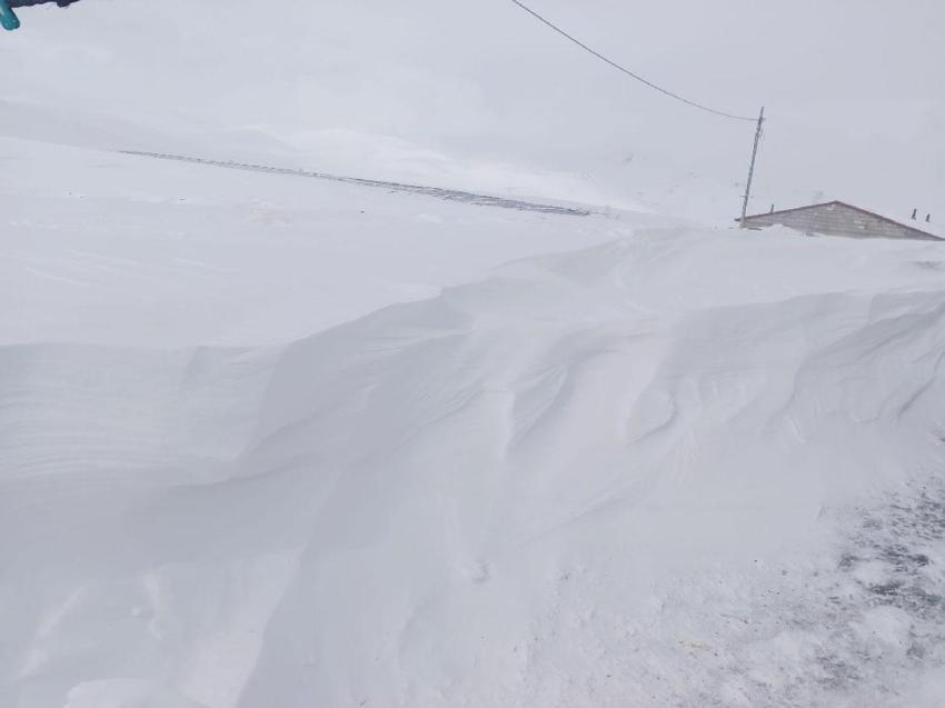 Ağrı Taşlıçay'da evler kar kütlelerinin arasında adeta kayboldu