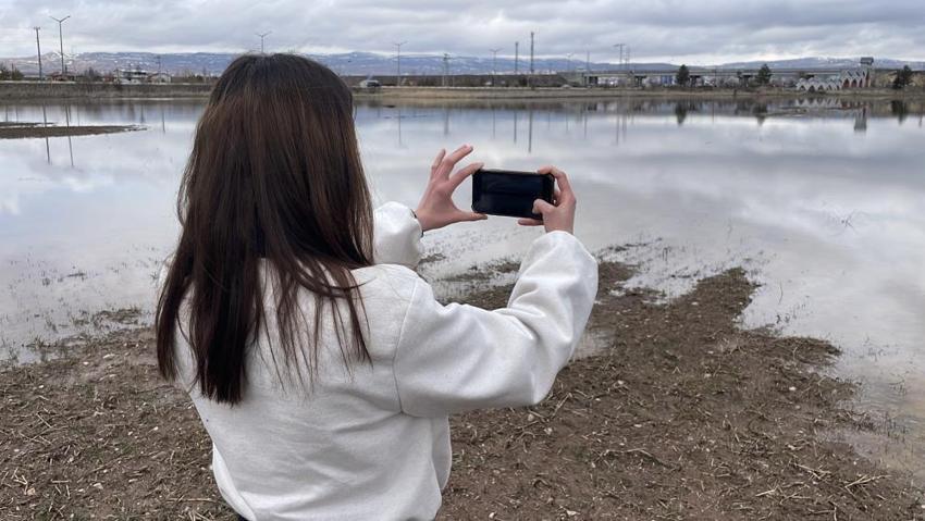 Sivas'ta şehir merkezinde tesadüfen oluştu: Herkes fotoğraf çektiriyor