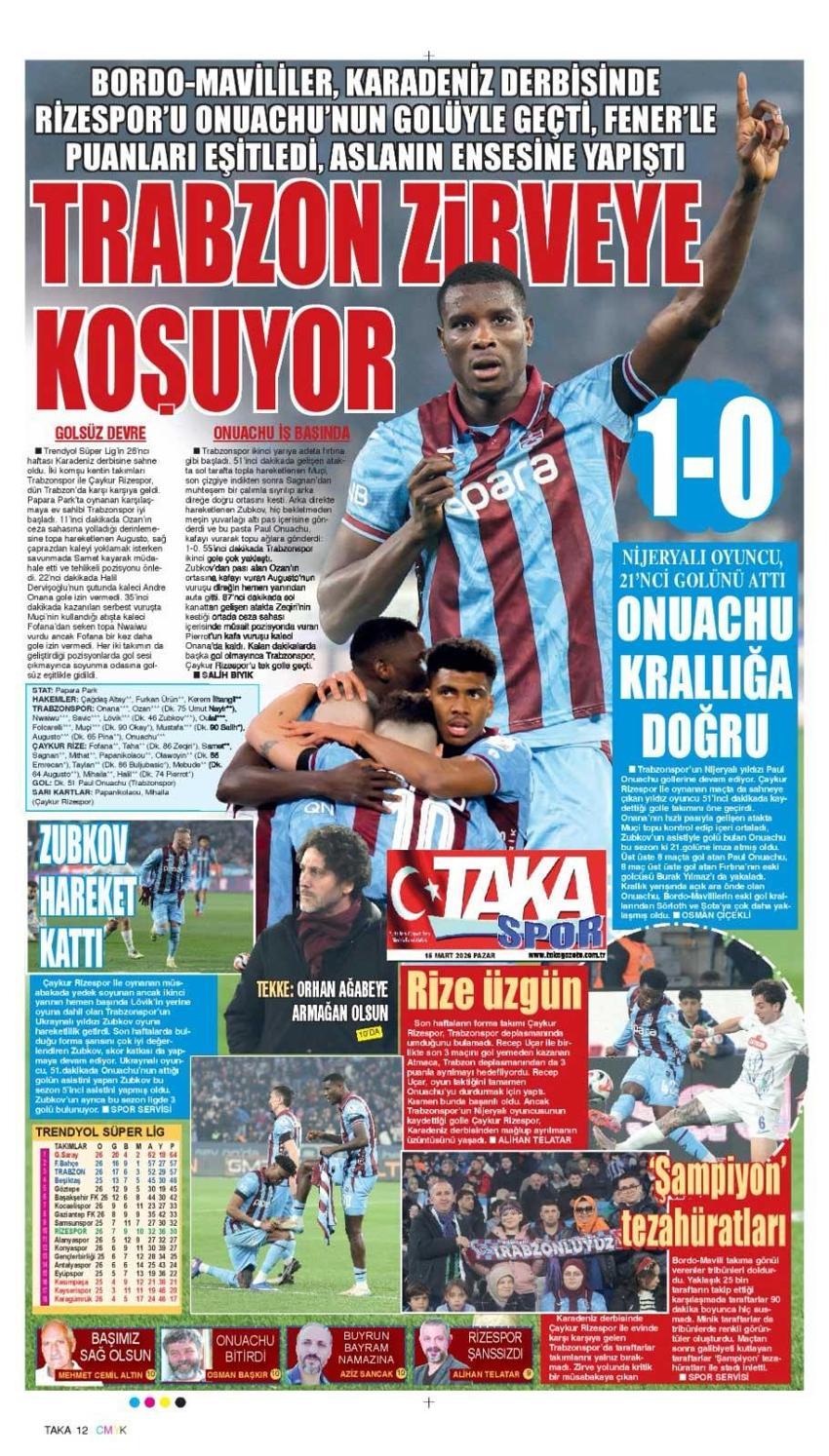 Trabzonspor kritik haftayı kayıpsız geçti! Fenerbahçe ile puanları eşitledi