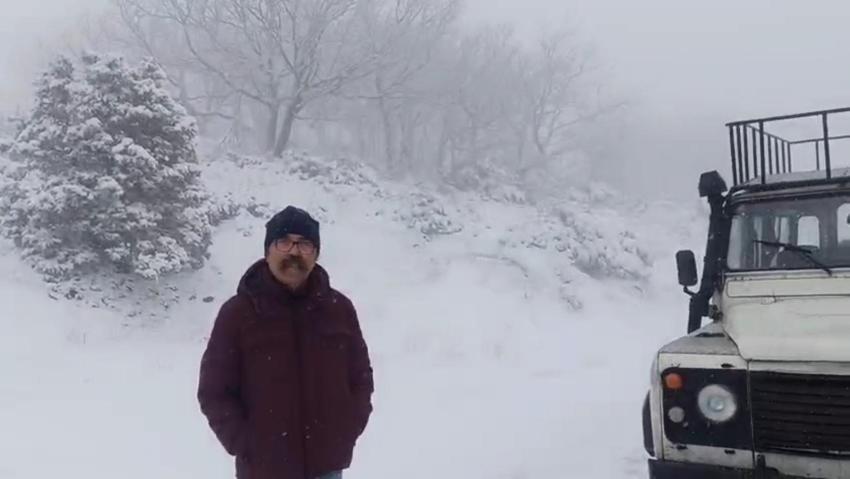 Hava sıcaklıklarının düşmesiyle Tekirdağ’da yüksek kesimler beyaza büründü