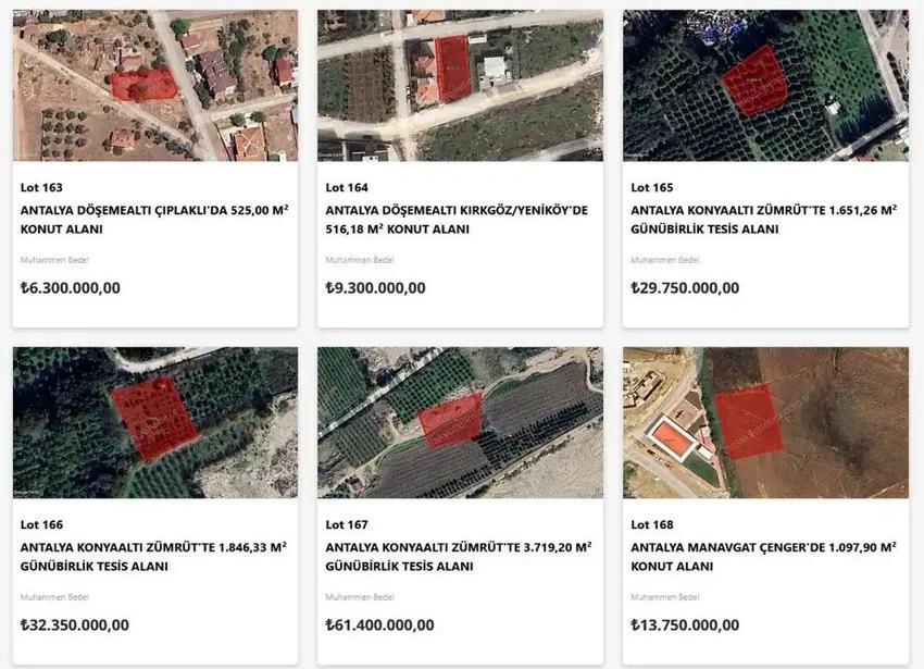 Antalya'da 6 ilçede satışa çıktı! Dev satışta 43 arsa var