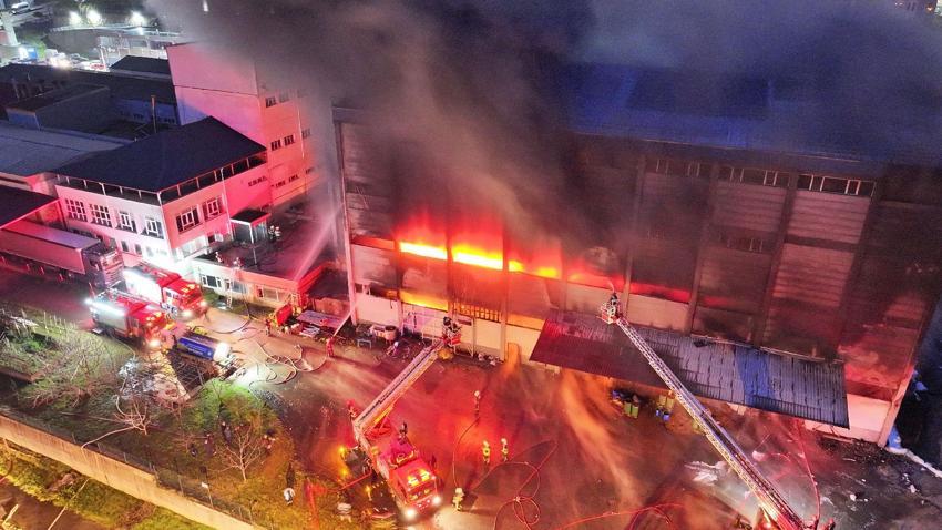 Trabzon'da fındık fabrikasında korkutan yangın