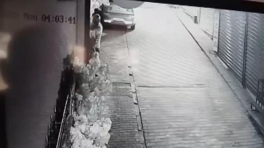 Bursa’da iş yerinin camını açamayan hırsız, kapıdaki değerli süs ağacını söktü; o anlar kamerada