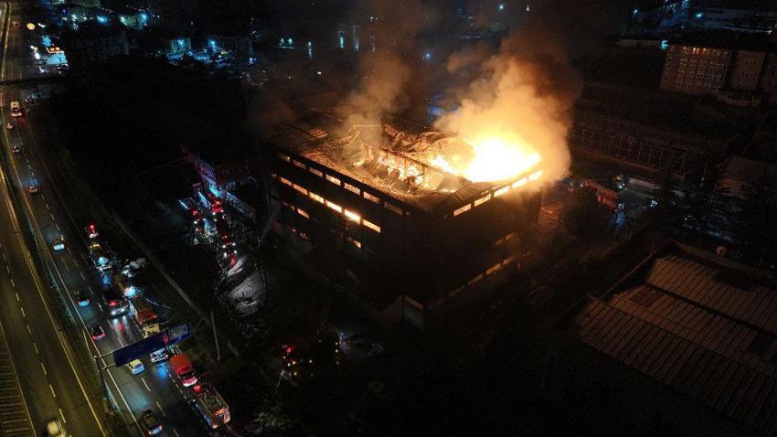Trabzon'da fındık fabrikasında korkutan yangın