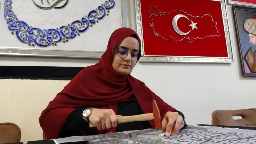Şahinbeyli kadınlar hayallerini ilmek ilmek örüyor! binlerce çivi sanata, sabır kazanca dönüşüyor