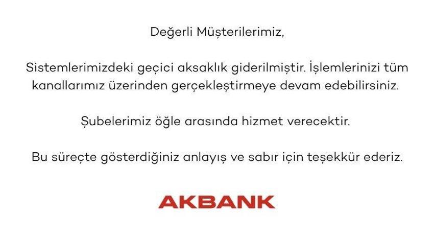 SON DAKİKA: AKBANK RESMİ AÇIKLAMA YAPTI! AKBANK ÇÖKTÜ MÜ? AKBANK MOBİL NEDEN AÇILMIYOR? AKBANK'ın son durumu nedir?