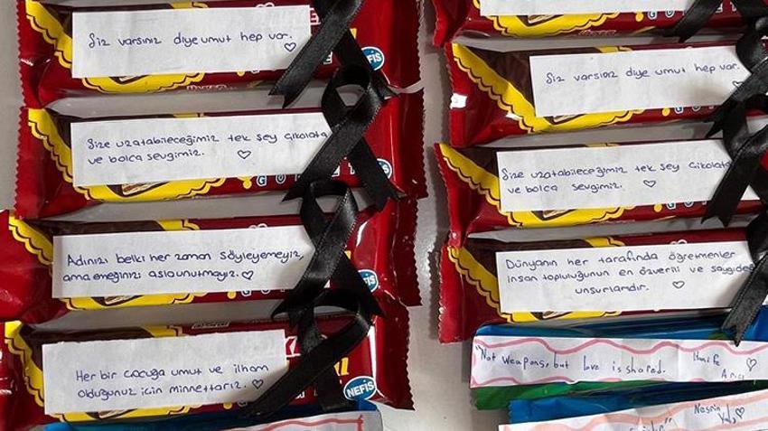 Edirne'de öğrencilerden öğretmenlerine anlamlı destek: 'Siz varsınız diye umut hep var'