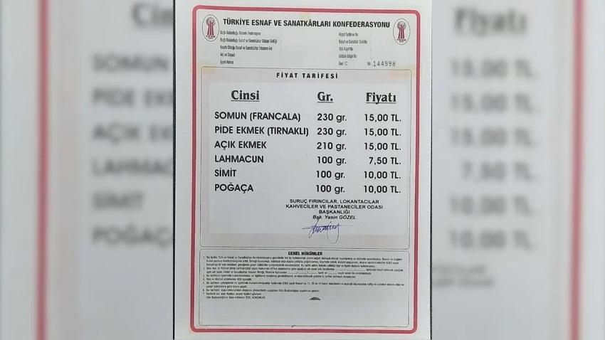Şanlıurfa'da ekmeğin yeni fiyatı belli oldu! Bir ilçede yürürlüğe girdi