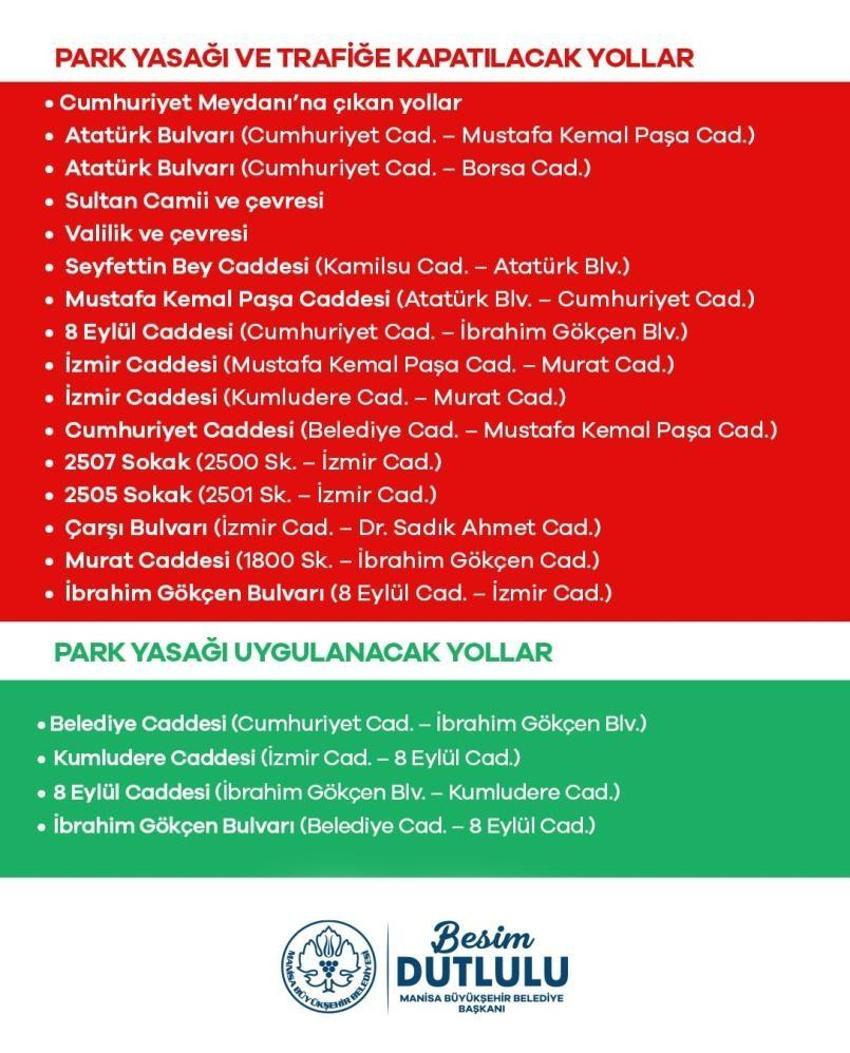 Manisalılar dikkat! Bu yollar 2 gün trafiğe kapatılacak
