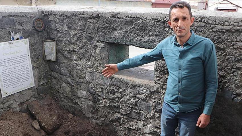 Erzurum'da 'Öksürük Baba' türbesi define avcılarının hedefi oldu!