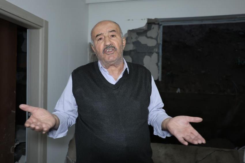 Nevşehir'de sabaha karşı çöktü: İstinat duvarı yan binaya girdi!