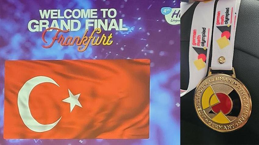 İzmir'in gururu ortaokul öğrencisi Almanya'da birinci oldu! Kürsüde Türk bayrağını dalgalandırdı