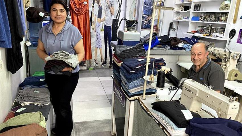 46 yıllık terzinin bayram mesaisi: Yetişemeyince eşi de yardıma koştu