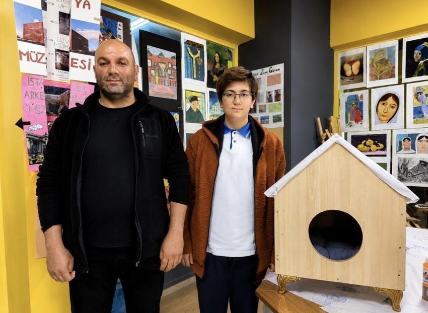 Ağrı'da atık malzemeler sokak hayvanları için sıcak birer yuvaya dönüştü!