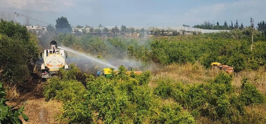 Aksu'da sera ve evleri tehdit eden yangın mahalleliyi korkuttu