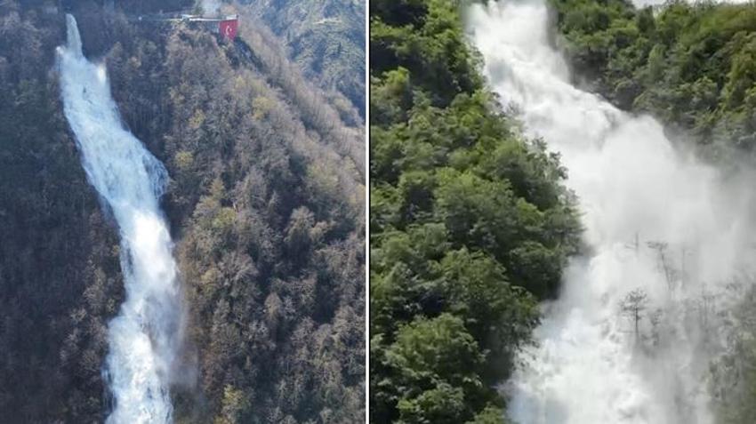 Doğa ve mühendislik birleşti: Giresun'da ortaya çıkan "yapay şelale" büyüledi