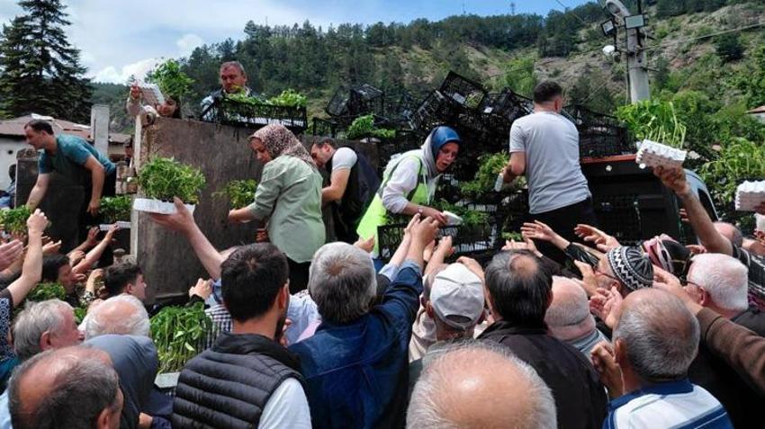 Bedava dağıtıldığını duyan oraya akın etti! Kamyonlarla getirildi, dakikalar içinde tükendi