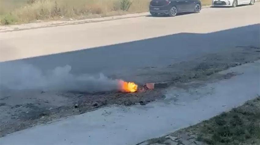 Malatya'da korku dolu anlar: Yer altından yükselen alevler panik yarattı