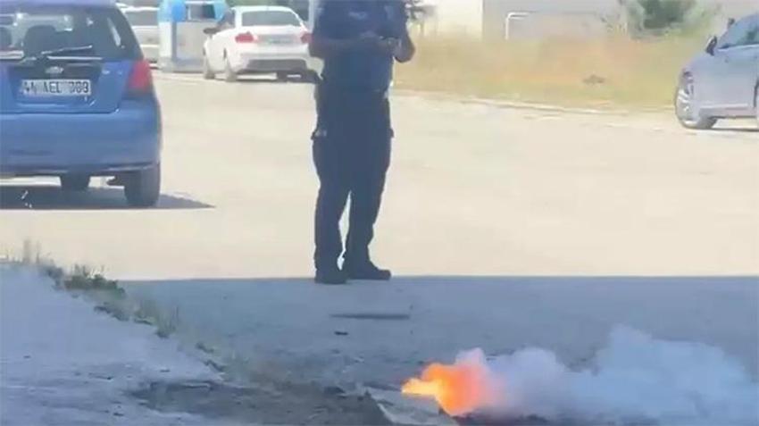Malatya'da korku dolu anlar: Yer altından yükselen alevler panik yarattı