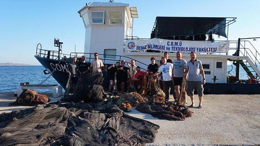 Edremit Körfezi'nde su altında gizli tehlike! Hayalet ağ avcıları Küçükkuyu resifleri için dalıyor: Tam bir basketbol sahası büyüklüğünde kaçak ağ çıkarıldı!