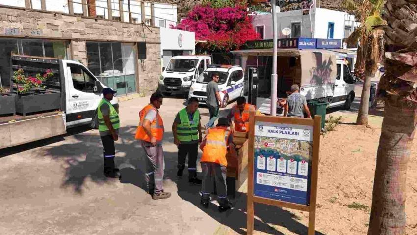 Bodrum Türkbükü'nde halk plajı seferberliği! Kaçak iskeleler yıkıldı, 5 plaj birden yenilendi
