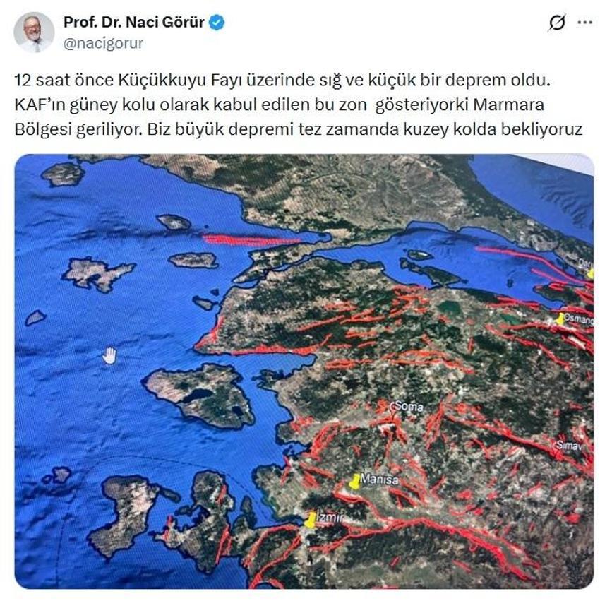 SON DAKİKA | Naci Görür'den korkutan deprem açıklaması: 'Büyük depremi tez zamanda bekliyoruz'