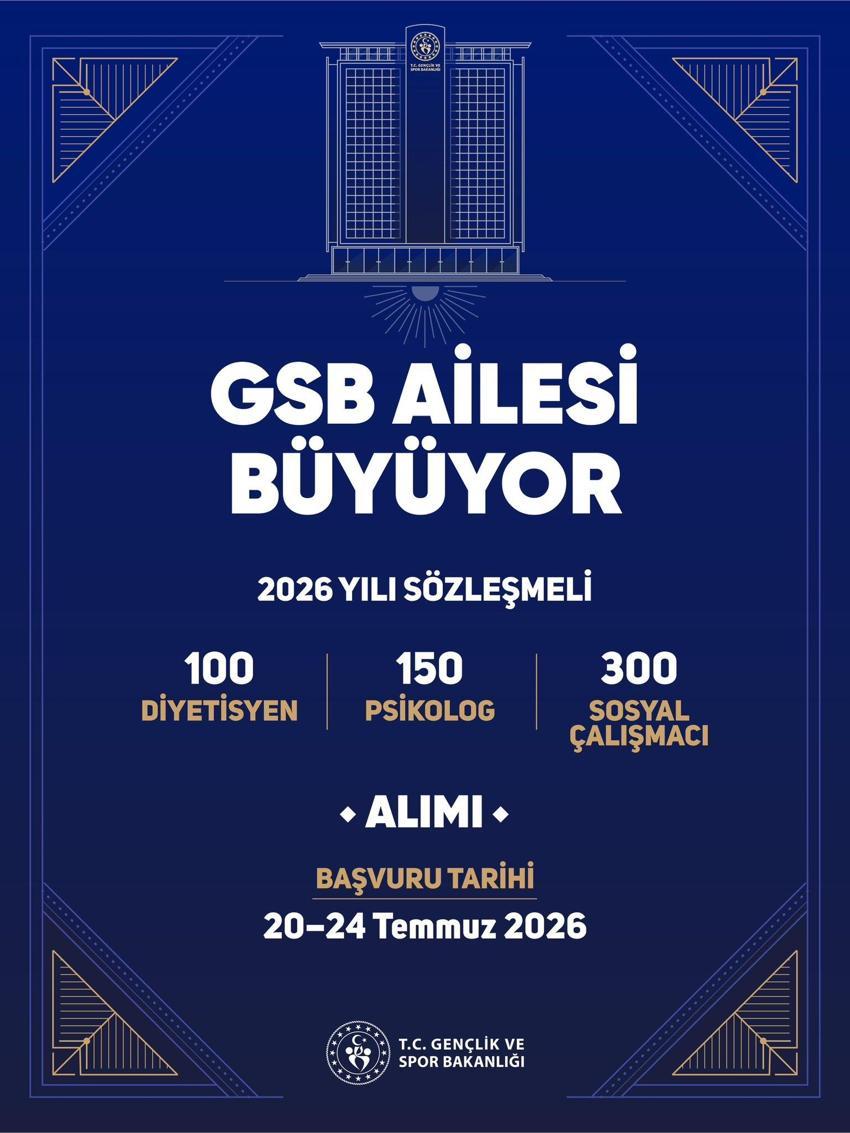 Gençlik ve Spor Bakanlığı Personel Alımı 2026 | GSB'den Büyük Personel Alımı: İşte Şartlar ve Bölümler